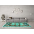 thumbnail image 3 of Ahgly Company Indoor Round Persian Turquoise Blue Traditional Area Rugs, 7' Round, 3 of 4