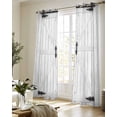 thumbnail image 5 of Farmhouse Wood Grain Sheer Curtains 84 Inch Length 2 Panels Set for Living Room/Bedroom, Vintage Country Barn Gate Grey Kitchen Curtains Grommet Semi-Sheer Curtains Drapes Window Treatments 42"x84"x2, 5 of 7