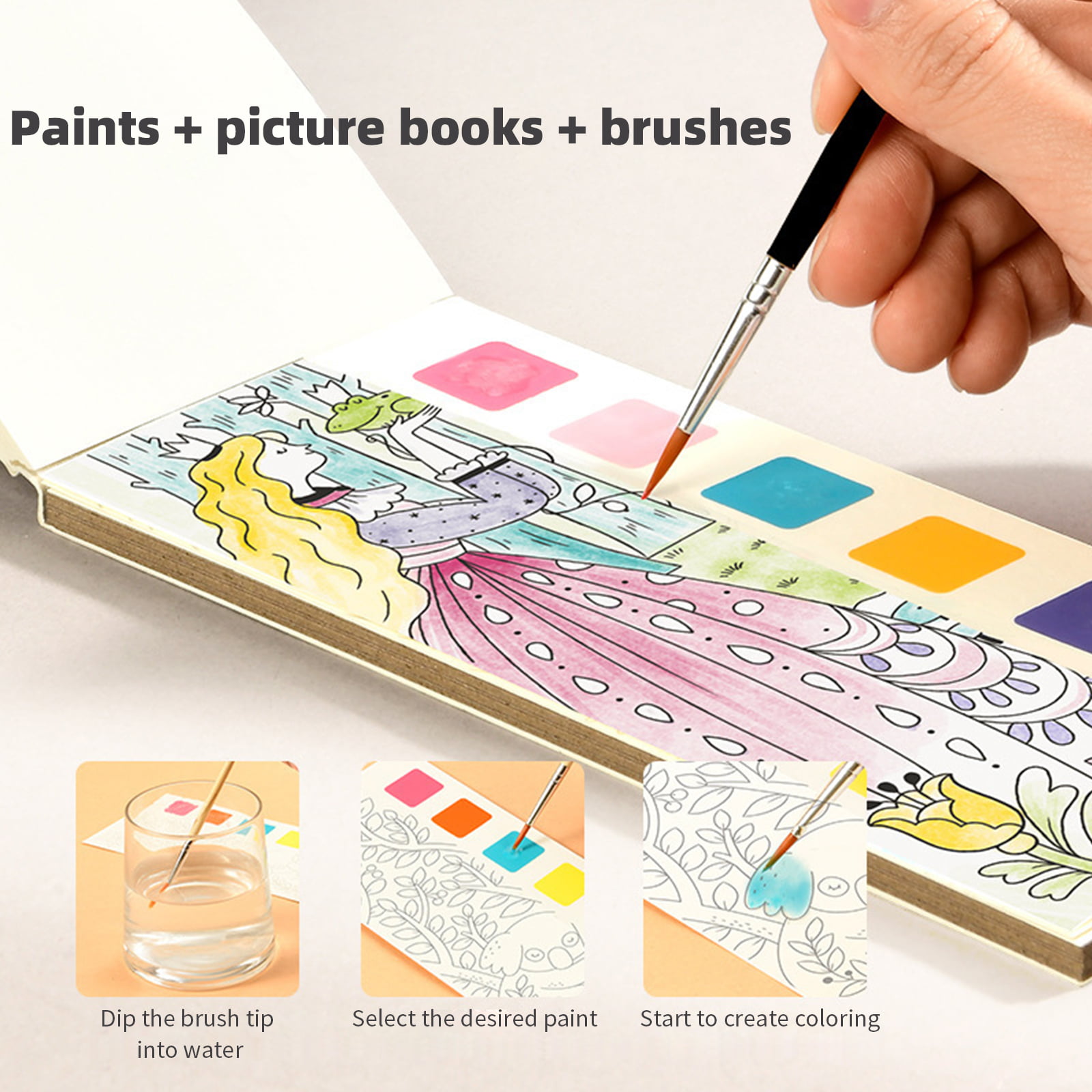 Multifunctional Pocket Watercolor Painting Book for Kids Artist