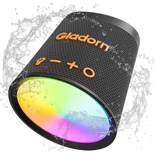 wonima11 Portable Bluetooth Speaker Wireless with 9 Color Lights, 20H Playtime, Stereo Pairing, Deep Bass, IPX6 Waterproof, Bluetooth 5.3, Small Speaker for Home, Party, Outdoor, Camping, Beach, Gift