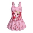 thumbnail image 4 of Uourmeti Cartoon Axolotl Cherry Heart Print Girls' Skirted One-Piece Swimsuit - Quick Dry, Stretchy Swim Dress for Pool & Beach Vacations, 4 of 8