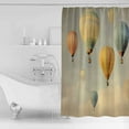 thumbnail image 4 of Extra Long Shower Curtain 72x84 Inch, Vintage Hot Air Balloon Shower Curtain Waterproof Bathroom Decor Modern Balloon Floating Fabric Bath Curtain Set Accessories with Hooks, 4 of 6