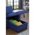 thumbnail image 5 of Pemberley Row Linen Blend Blue Sleeper Sectional Sofa L-Shaped Convertible 83" Unassembled, 5 of 7
