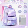 thumbnail image 2 of Mochila Escolar Kawaii Para Niñas De Primaria Segundaria Gran Capacidad 30 L Con Apertura 180grados Modelo Morado, 2 of 4