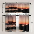 thumbnail image 5 of Wine Kitchen Curtains Farmhouse Window Curtains Valance and Tier Set 36 Inch, Romantic Sunset Rod Pocket Short Tier Curtain, Retro Two Glasses Small Cafe Curtains for Kitchen Decor, 5 of 6