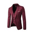 thumbnail image 3 of JUNWELL Men‘s 3 Piece Slim Fit Suit Set  One Button Solid Formal Business Wedding Party Jacket Vest Pants Suit, 3 of 6