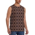 thumbnail image 2 of Kdxio Brown Gold Grid for Men's Muscle T-shirt,Sleeveless for Workout Running Athletic Gym Lounge Casual, 2 of 7