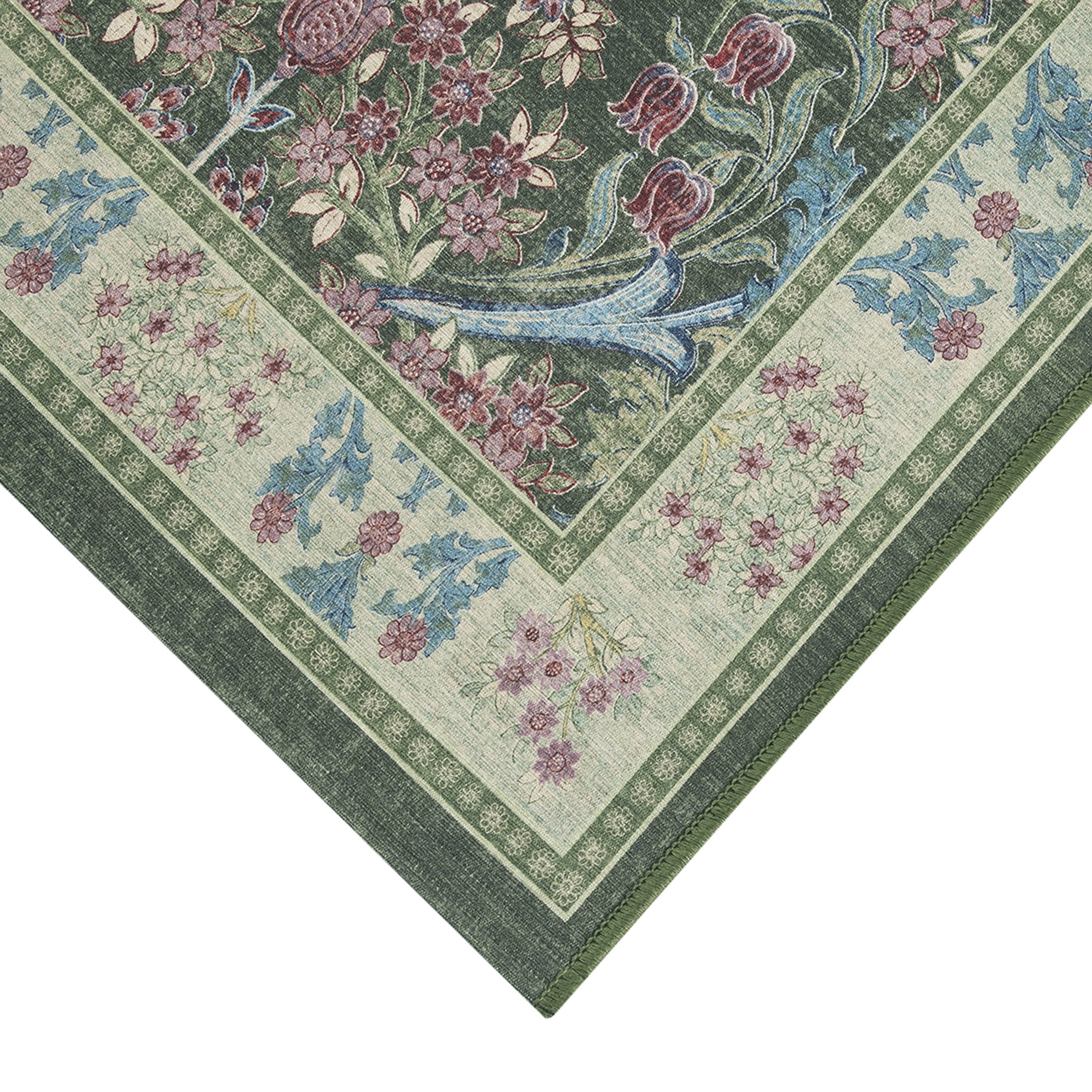 Better Homes & Gardens Green Hannah Flowing Floral 30" x 96" Runner Rug