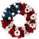 thumbnail image 1 of Corona de madera con bandera floral americana (sin iluminación), 15", 1 of 7