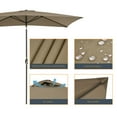 thumbnail image 3 of Sonerlic 10 x 6.5ft Outdoor Patio Rectangular Table Umbrella with Hand Crank and Push Button Tilt for Deck, Poolside and Garden,Taupe, 3 of 9