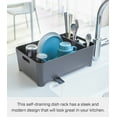 thumbnail image 2 of Yamazaki Home Dish Rack, Black, ABS Plastic, 1.25 gallon, 4.5 liters, Supports 11 pounds, Built-in Utensil Holder, Draining Spout, Handles, No Assembly, 2 of 7