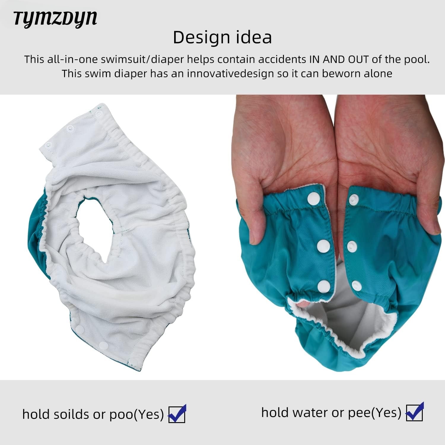 TYMZDYN 2 Packs Baby Reusable Swim Diapers Soft and Silky Toddler Swim Diaper Washable Baby Swim Diaper 3T Baby Swim Trunks Swimming Diapers Size 3 Waterproof Diapers for Swimming Boys and Girls