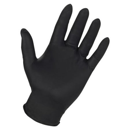 Genuine Joe Titan Nitrile Powder Free Indust Gloves - Large Size - Disposable, Puncture Resistant, Textured, Powder-free - Nitrile - 3 / Bag - Black