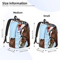 thumbnail image 2 of Disketp Christmas Horse print Canvas Backpack Lightweight Travel Daypack Student Rucksack Laptop Backpack-, 2 of 5