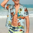 thumbnail image 7 of Kll Men'S Hawaiian Shirt Short Sleeve Button Down Beach Shirts-Cartoon Car Racing, 7 of 7