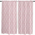 thumbnail image 2 of Pink Rhombus Window Curtains 84 Inch Length, Rustic Modern Plaid Geometric Rod Pocket Kitchen Window Treatments Drapes for Bedroom, Cafe, Living Room, 2 Panels, 52 W x 84 L, 2 of 5