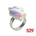 thumbnail image 1 of Anillo de aleación ajustable con dibujos animados para niños de estilo transfronterizo, lindo anillo de sirena con unicornio para niña, 1 of 1