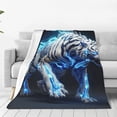 thumbnail image 1 of Balery Futuristic Blue Light White Tiger Manta de Felpa Suave y Acogedora – Cobija de Franela Aterciopelada para Cama, Lavable y Cálida para Sofá, Mascotas, Transpirable-40"x30", 1 of 7