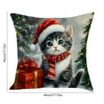 thumbnail image 5 of Under $5 Christmas Throw Pillow Covers 18x18" Linen Pillow Case for Sofa Couch Xmas Decorations Linen Cats Pillow Case Printed Home Living Room Sofa, 5 of 7