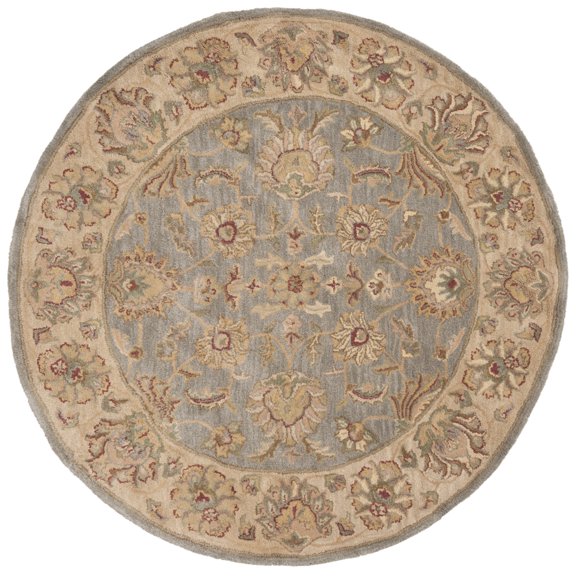 SAFAVIEH Heritage Regis Oriental Wool Area Rug, Blue/Beige, 6' x 6' Round