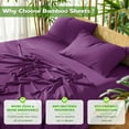 thumbnail image 4 of Sonoro Kate Luxury Cooling Bamboo Bed Sheet Set - Deep Pockets - 4 Piece, California King, Purple, 4 of 7
