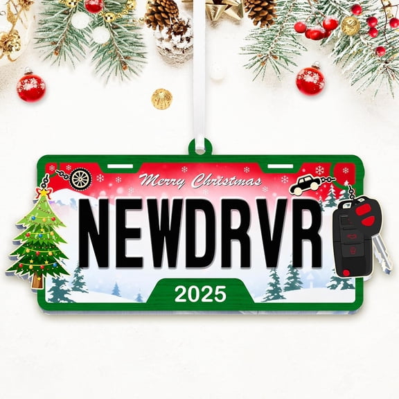 New Driver Christmas Ornament 2025 - Driver’s License Ornament for Teens, New Car Owners, First-Time Drivers - License Plate Ornaments Keepsake, Acrylic Xmas Decoration Gift Ideas 2025