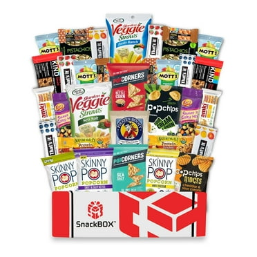 Snack BOX Gluten Free Healthy Care Package (34 Count) Final Exams, Graduation, Mothers Day, College, Students, Exams, Gift Baskets, Birthday, Office, Over 3 LBS of Variety Pack Chips, Popcorn, Bars.