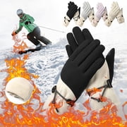 Iumwxz Nitrile Gloves Latex Gloves Winter Warm Windproof Gloves Thickening Plush Full-Finger Touching Screen Outdoor Cycling Zipper Gloves Size Fits All Unisex Work Gloves Green Cotton