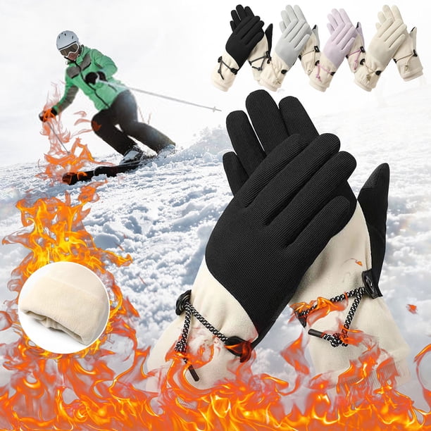 Xihbxyly Guantes de Ciclismo de Invierno, Diseño Aislante y Resistente Al Viento, Compatibilidad con Pantalla Táctil, Palma de Cuero Antideslizante, para Deportes Al Aire Libre, Unisex, Talla Univers