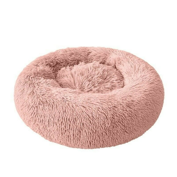 EZONEDEAL Round Plush Pet Bed Pink for Dogs & Cats,Fluffy Soft Warm Calming Bed Sleeping Kennel Nest