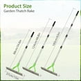 thumbnail image 3 of Thatch Rake, 15 Inch Wide Dethatcher Rake, Robust Lawn Dethatcher for Cleaning Dead Grass, Efficient Steel Metal Rake with Handle, Thatching Rake for Garden,Yard, Lawn Loosening Soil Rake.(Green), 3 of 7