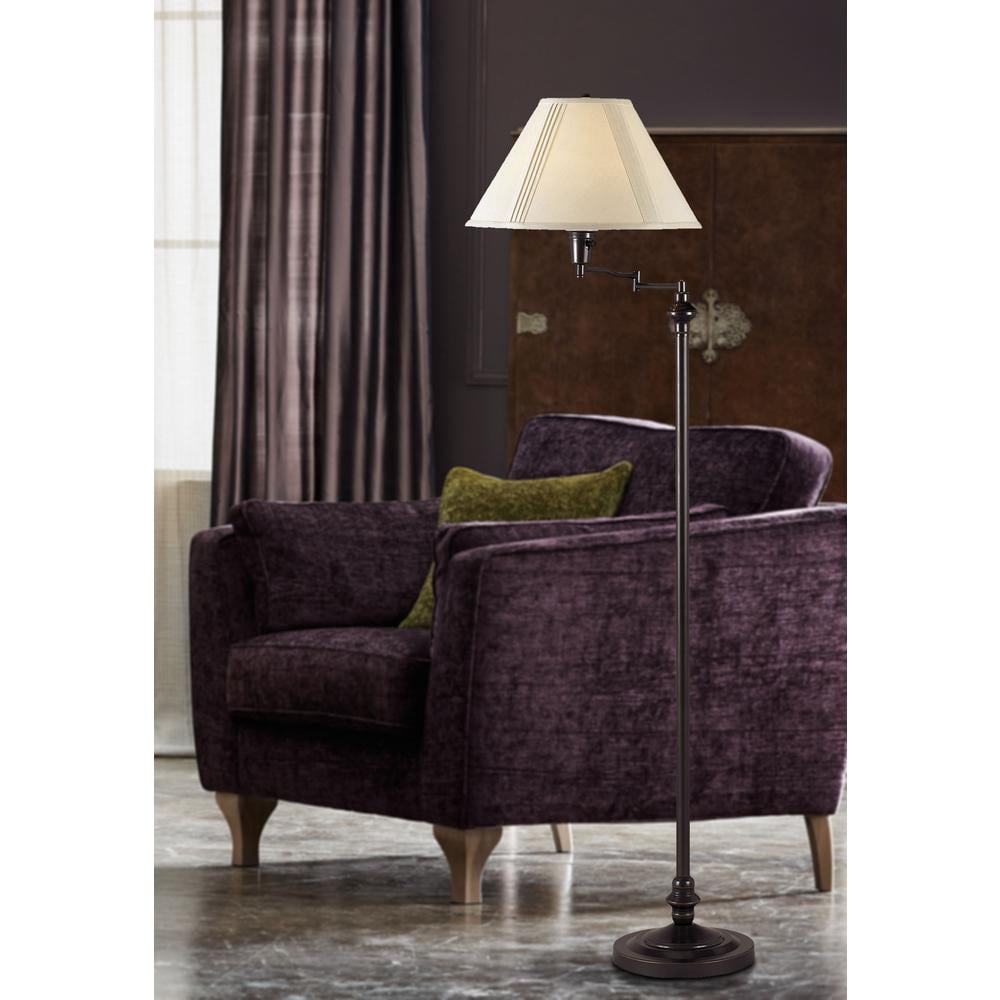 Cal Lighting BO-314-DB Transitional Swing Arm Floor Lamp, 150-watt, 12.4" x 6" x 25.6", Dark Bronze