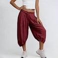 thumbnail image 5 of Neewe Capri Pants for Women High Waisted Wide Leg Casual Lounge Pant Summer Capris with Pockets Daily, 5 of 7