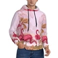thumbnail image 2 of Naloa Flamingos In The Tropical Forest Men's Casual Hooded Collar Drawstring Hoodies Pullover Sweatshirts Casual Long Sleeve Shirts-X-Large, 2 of 7