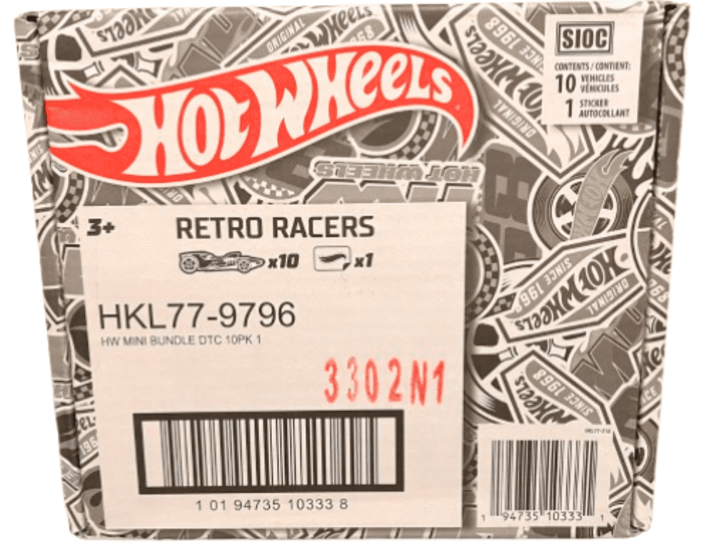 HOT WHEELS 2022 Mini Bundle 10 Pack Retro Racers HKL77-9796 Diecast Cars 1:64 Scale Metal Vehicles Collection