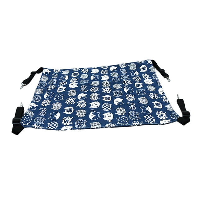Cómoda jaula para gatitos Hamaca Interior ajustable de doble capa Cama acogedora para mascotas Instalar fácilmente Perros Hurón Cachorro Conejos - Verano Azul Marino L Sunnimix Hamaca colgante de gato