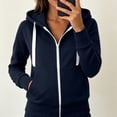 thumbnail image 5 of Jsaierl Womens Zip Up Hoodies Casual Solid Color Hooded Sweatshirt Holiday Comfort Long Sleeve Jackets Fall Clothes S-2XL, 5 of 6