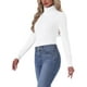 thumbnail image 4 of INSPIRAR CHIC Camisetas de Cuello Alto para Mujeres, Camisas de Manga Larga de Cuello Mock, Camisetas Térmicas Cálidas para Otoño Invierno, Capa Básica, Talla XX Grande, Blanca, 4 of 6