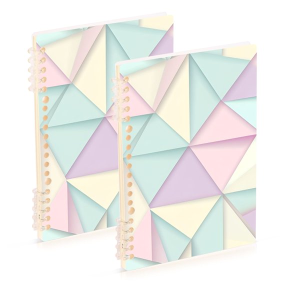 FORMRS 1-Subject Spiral Notebook 8" x 5" College Ruled 60 Refillable Sheet, Purple Geometric