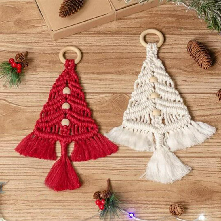 Macrame DIY Christmas Ornaments Rainbow Craft Kit, Adult Craft Kit