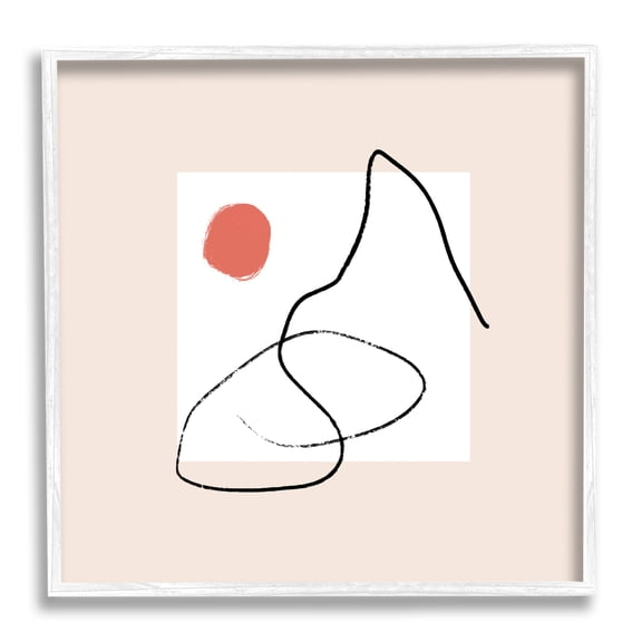 Stupell Industries Minimal Nordic Landscape Abstraction Modern Neutral Tones Abstract Painting White Framed Art Print Wall Art, 12 x 12