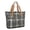 Brown and Blue Checkered Pattern, variant on Green and Black Checkered Pattern Large Tote Bag for Women, Polyester Roomy Work Tote with Pockets and Zipper, Water Resistant Gifts Ideas for Work School Gym