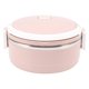 thumbnail image 1 of Boîte à lunch isotherme en acier inoxydable, simple couche, portable, avec boucle de sécurité, pour enfants et adultes, rose, 1 of 4