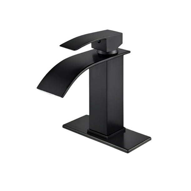 Banna Lavabo Grifo Baño Llave Monomando Fregadero Inoxidable,grifo De Baño Negro Con Boquilla De Cascada, Grifo De Baño Con Un Solo Mango, Montaje En Cubierta, Lavabo, Manguera Sin Plomo