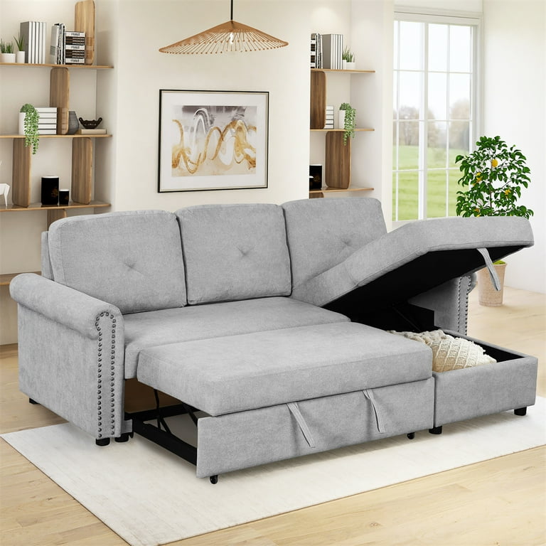 Three seater sofa bed with storage sale