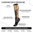 thumbnail image 3 of Bixox Purple Flower Lazy Cat Print Compression Socks,Compression Socks Women & Men Circulation for Medical,Running,Athletic, 3 of 7