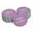 thumbnail image 2 of Inkdotpot 50 Pack Happy Birthday Favor Paper Tags Craft Real Silver Foil Hang Tags, 2 of 6