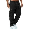thumbnail image 2 of Domuza Men's Cotton Blend Cargo Pants Casual Stretch Pants New Trendy Hiking Jogger Outdoor Trousers with Multi Pockets Black 2XL, 2 of 5