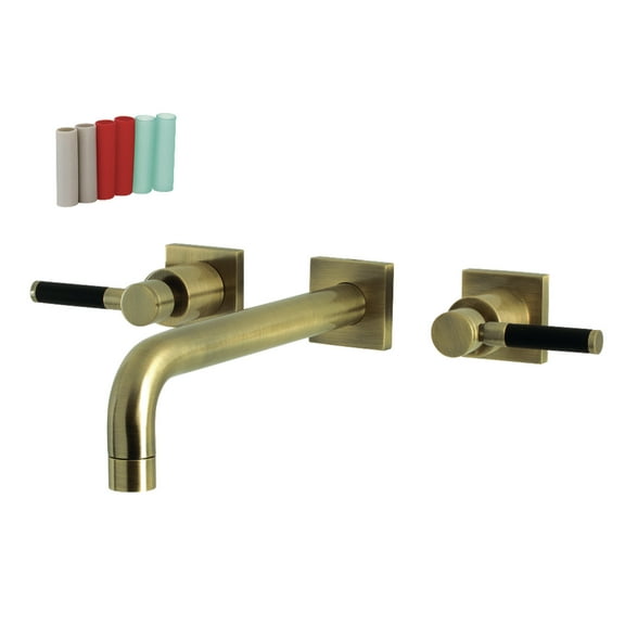 Kingston Brass KS6023DKL Kaiser Two-Handle Wall Mount Roman Tub Faucet, Antique Brass