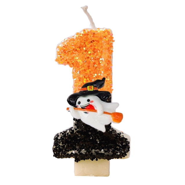 Mom's Best Inserto de decoración para cupcakes con velas de números y feliz cumpleaños para fiesta de Halloween